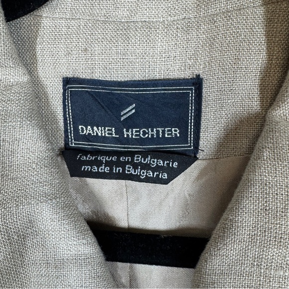Vintage Daniel Hechter Beige Linen Blend Zip Jacket Size 10  Contemporary Luxury - Picture 5 of 16